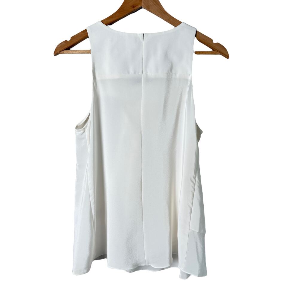 Amanda Uprichard Silk Tank Blouse Draped Ruffles‎ Scoop Neck Ivory, Size Small - Picture 5 of 7
